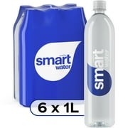 smartwater vapor distilled premium water, 1 liter, 6 count bottles