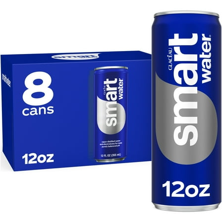 Smartwater&nbsp;Premium Canned Drinking Water, 12 fl. oz. sleek cans, 8-pack