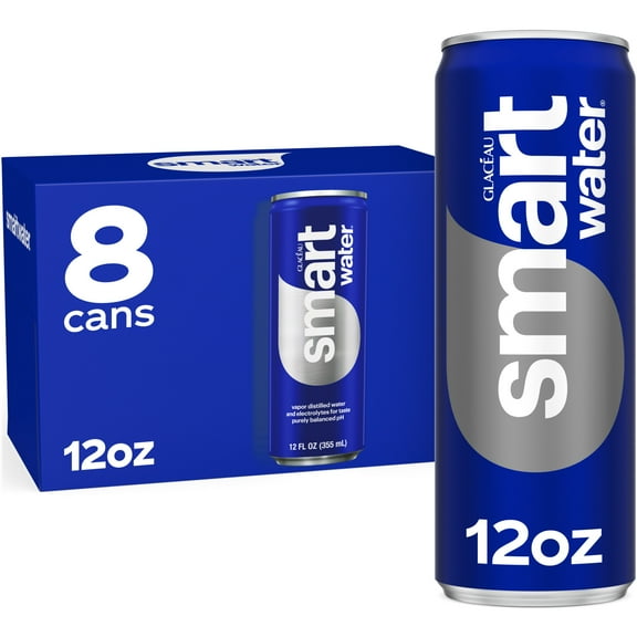 SmartwaterPremium Canned Drinking Water, 12 fl. oz. sleek cans, 8-pack