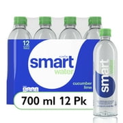 smartwater vapor distilled premium water, cucumber lime, 23.7 fl oz, 12 count bottles