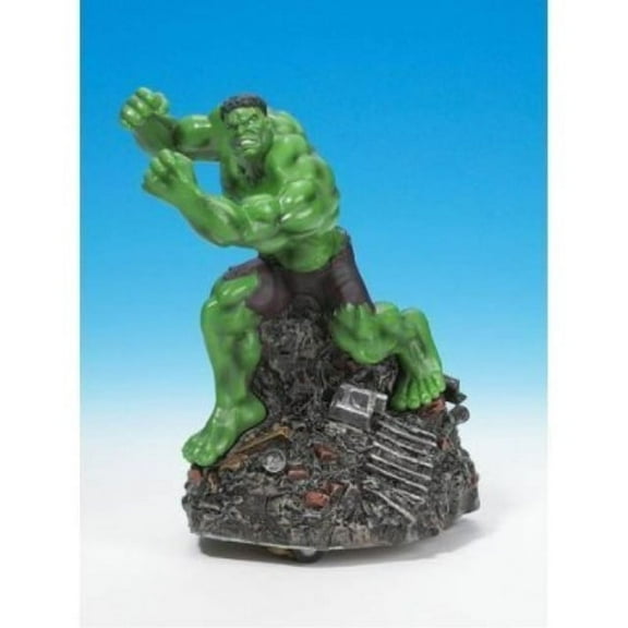 smash & go hulk action figure with punching action! with street rubble base! - hulk: the movie