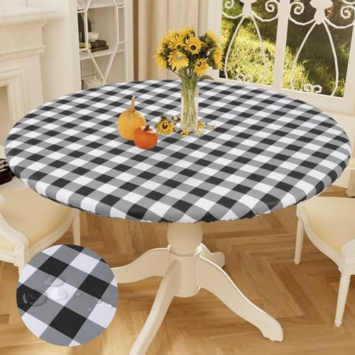 Smiry Rectangle Table Cloth Elastic Waterproof Fitted Vinyl Tablecloth ...