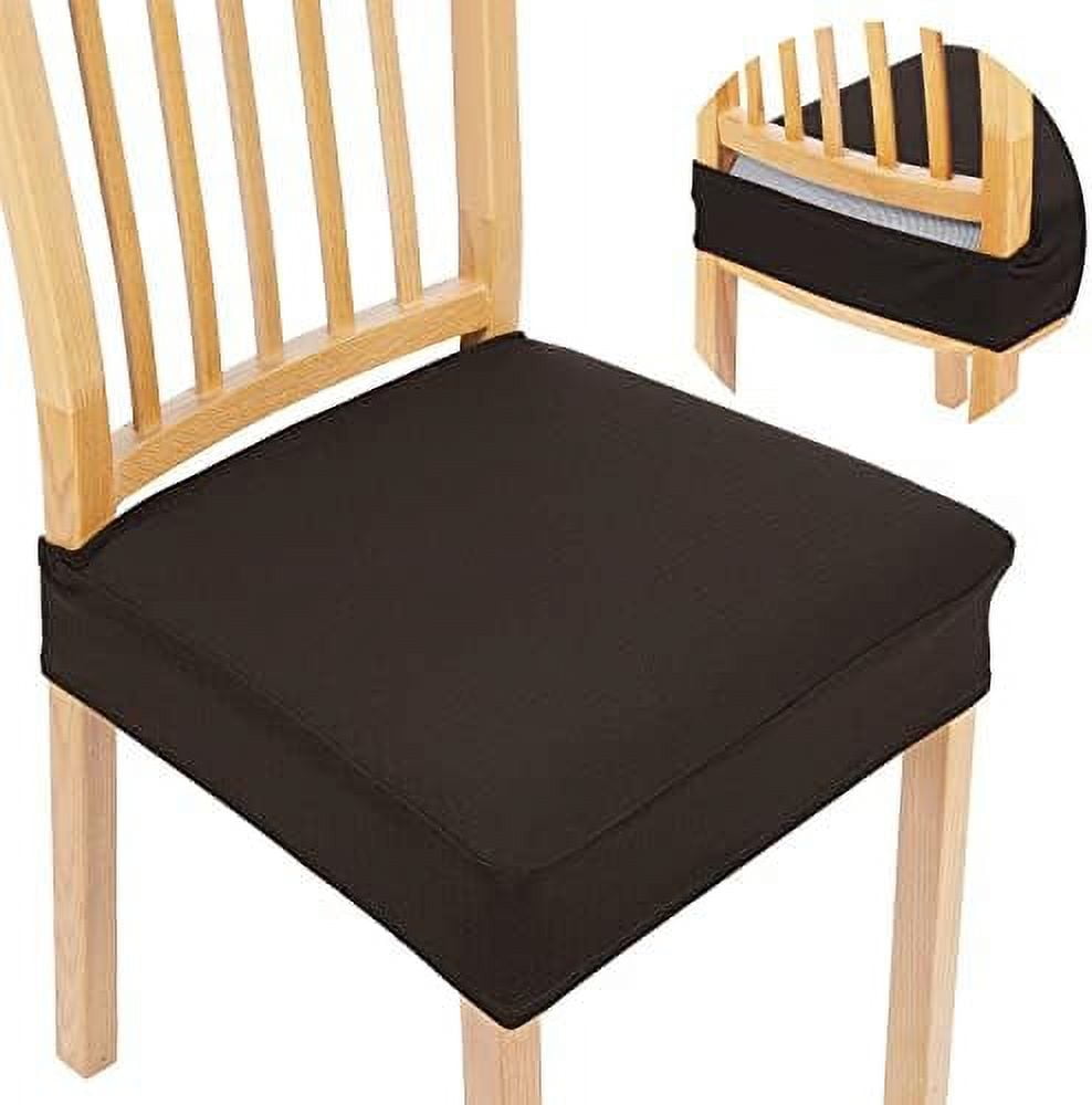 smiry Stretch Jacquard Seat Covers for Dining Chairs 6 Pack Washable