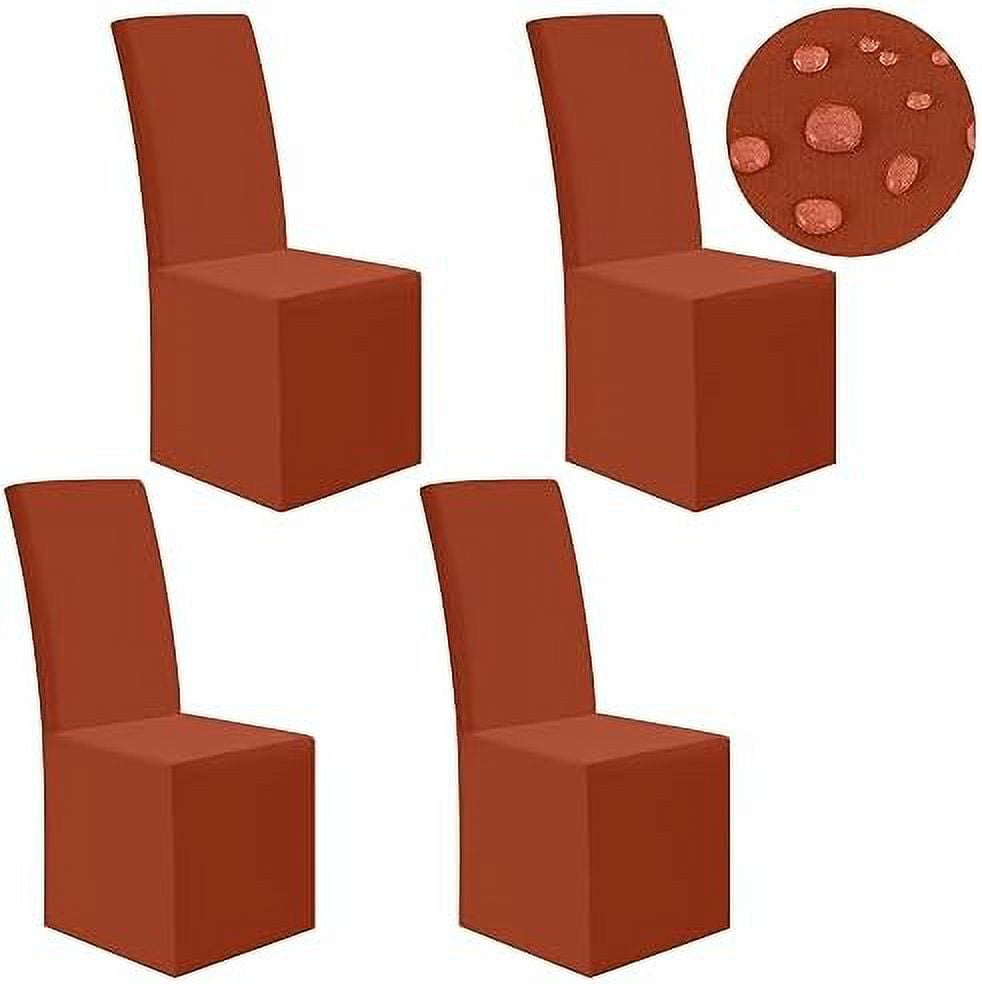 smiry Waterproof Long Dining Chair Covers Soft Stretch Dining Chair