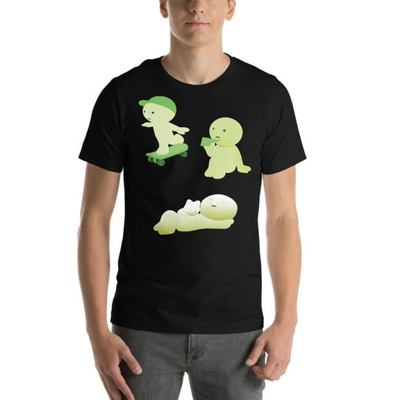 smiski lover, cute smiski, gift for best friend (Black, XS)