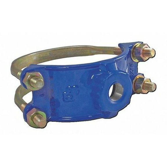 smith-blair ductile iron saddle clamp, double bale, 1-1/2" pipe size, 1" npt female outlet