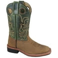 thumbnail image 1 of smoky mountain boys brown/green jesse square toe western cowboy boot, 1 of 5