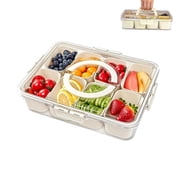 Behome Snackle Box Container, 8 Compartments Divided Serving Tray with Lid and Handle, Portable Food Storage Box, Snack Organizer for Candy, Fruits, Snacks, Nuts
