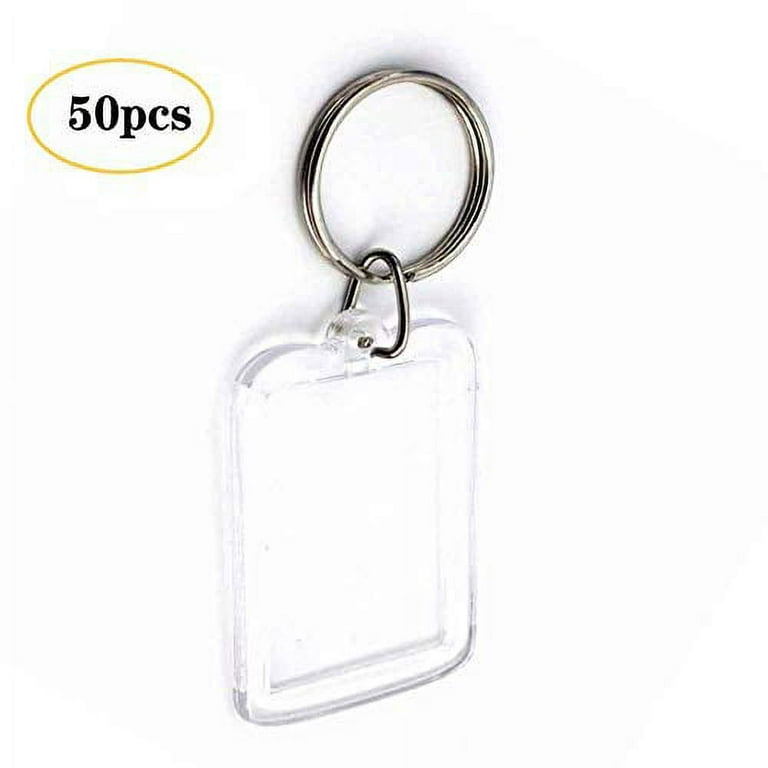 200Pcs Keychain Blank Kit Acrylic Clear Blanks Keychain Supplies for DIY .c
