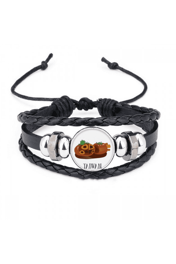 snake large intestine taiwan travel bracelet braided leather woven wristband