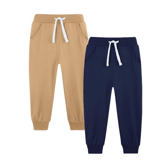 snilers 2 Pack Boys Sweatpants Workout Gym Athletic Pants Fall Winter Stretch Closed Bottom Trousers Drawstring High Waisted Joggers 13 Years
