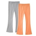thumbnail image 1 of snilers 2 Pack Toddler Girls Flare Leggings Soft Comfy Elastic Waist Cotton Pants Casual Trendy Solid Sweatpants for Kids 3-16 Years, 1 of 1