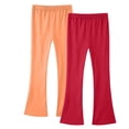 thumbnail image 1 of snilers 2 Pack Toddler Girls Flare Leggings Soft Comfy Elastic Waist Cotton Pants Casual Trendy Solid Sweatpants for Kids 3-16 Years, 1 of 1