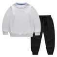 thumbnail image 1 of snilers 2 Piece Sets for Boys Fall Winter Casual Solid Sweatsuits Sets Long Sleeve Crewneck Sweatshirts and Sweatpants Matching Lounge Sets Birthday Outfit 12 Months, 1 of 8