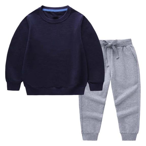 snilers 2 Piece Sets for Boys Fall Winter Casual Solid Sweatsuits Sets Long Sleeve Crewneck Sweatshirts and Sweatpants Matching Lounge Sets Birthday Outfit 6 Years