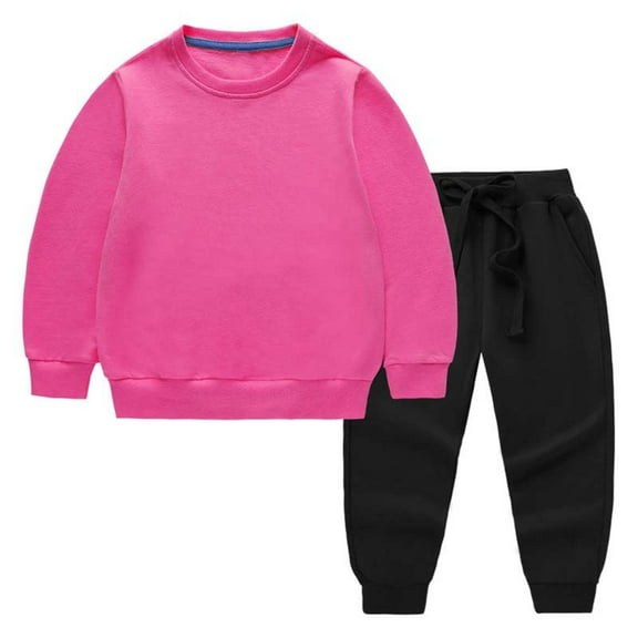 snilers 2 Piece Sets for Boys Fall Winter Casual Solid Sweatsuits Sets Long Sleeve Crewneck Sweatshirts and Sweatpants Matching Lounge Sets Birthday Outfit 6 Years