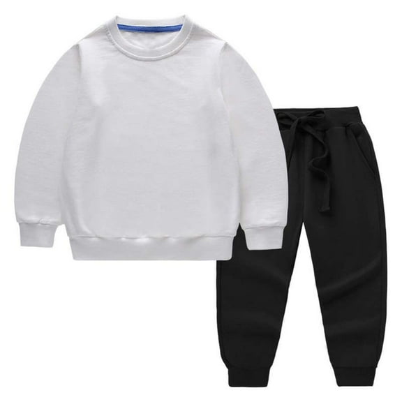 snilers 2 Piece Sets for Boys Fall Winter Casual Solid Sweatsuits Sets Long Sleeve Crewneck Sweatshirts and Sweatpants Matching Lounge Sets Birthday Outfit 6 Years