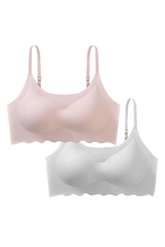 2PC Brass for Women for Women No Underwire Full Coverage Breathable Seamless Bra Comfortable Sleep Wireless Bras