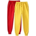 thumbnail image 1 of snilers 2PC Mens Pajama Pants Elastic Waist Drawstring Tapered Lounge Pants Solid Color Soft Baggy Sleep Trousers Comfy Fleece PJ Bottoms, 1 of 2