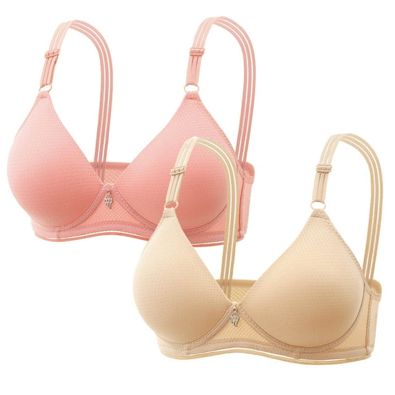 snilers 2PC Push Up Bras for Women No Underwire Convertible T-Shirts Bra Deep V Breathable High Impact Everyday Bras Flash Deal