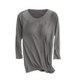 thumbnail image 1 of snilers 3/4 Length Sleeve Womens Tops with Built in Bra Spring Summer Casual Tunic T Shirts Crewneck Soft Basic Tees S-2XL, 1 of 8