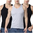 thumbnail image 1 of snilers 3 Pack Big and Tall Men's Undershirts Cotton V Neck Sleeveless A-Shirt Soft Breathable Sport Undershirt, 1 of 5