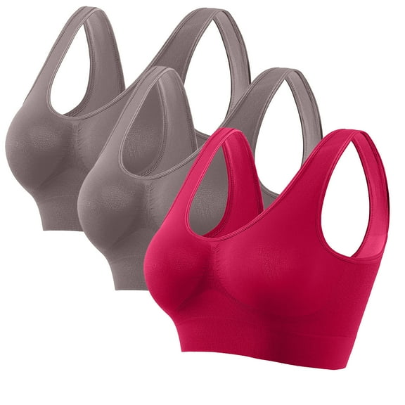 snilers 3 Pack Oversized Womens Sports Bras High Impact Wireless Bras No Underwire Breathable Seamless Everyday Bra with Padded