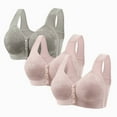 thumbnail image 1 of snilers 3 Pcs Bras for Women Seniors Front Snap Closure Bras Fashioh Solid Wireless Everyday Bras Plus Size Full Coverages Sports Bra, 1 of 3