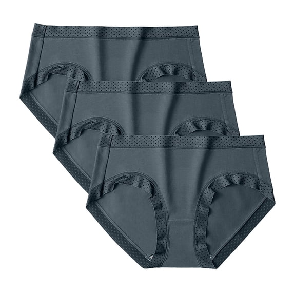 snilers 3 Pcs Womens Underwear Soft Stretch Mid Waisted Ladies Panties Full Coverage Briefs Close Fitting Underpants