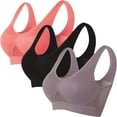 thumbnail image 1 of snilers 3PC Sports Bras for Women High Impact Removable Pads Workout Seamless Bras Breathable Mesh Push Up Bras, 1 of 3