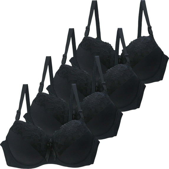snilers 4 Pcs Bras for Women Adjustable Straps Bra No Underwire Push Up Bralettes Full Support Comfort Everyday Bras