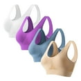 thumbnail image 1 of snilers 4 Pcs Sports Bras for Women Plus Size Everyday Bras Breathable Mesh Comfort Bralette Full Coverages Push Up T-Shirt Bra, 1 of 2