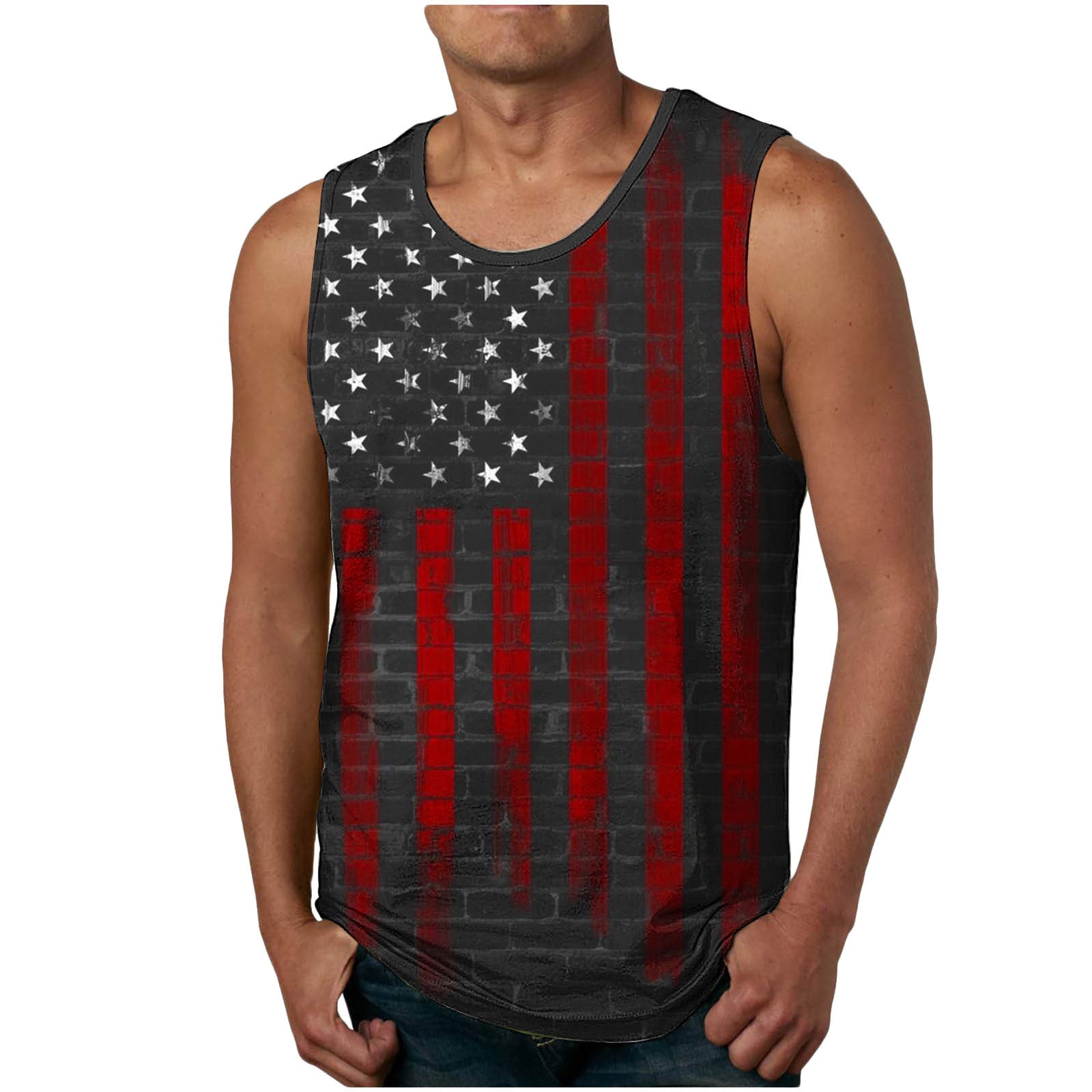 snilers 4th of July Tank Tops for Men American Flag Graphic Sleeveless ...