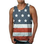 snilers 4th of July Tank Tops for Men American Flag Graphic Sleeveless Shirts Summer Running Athletic Swim Shirts