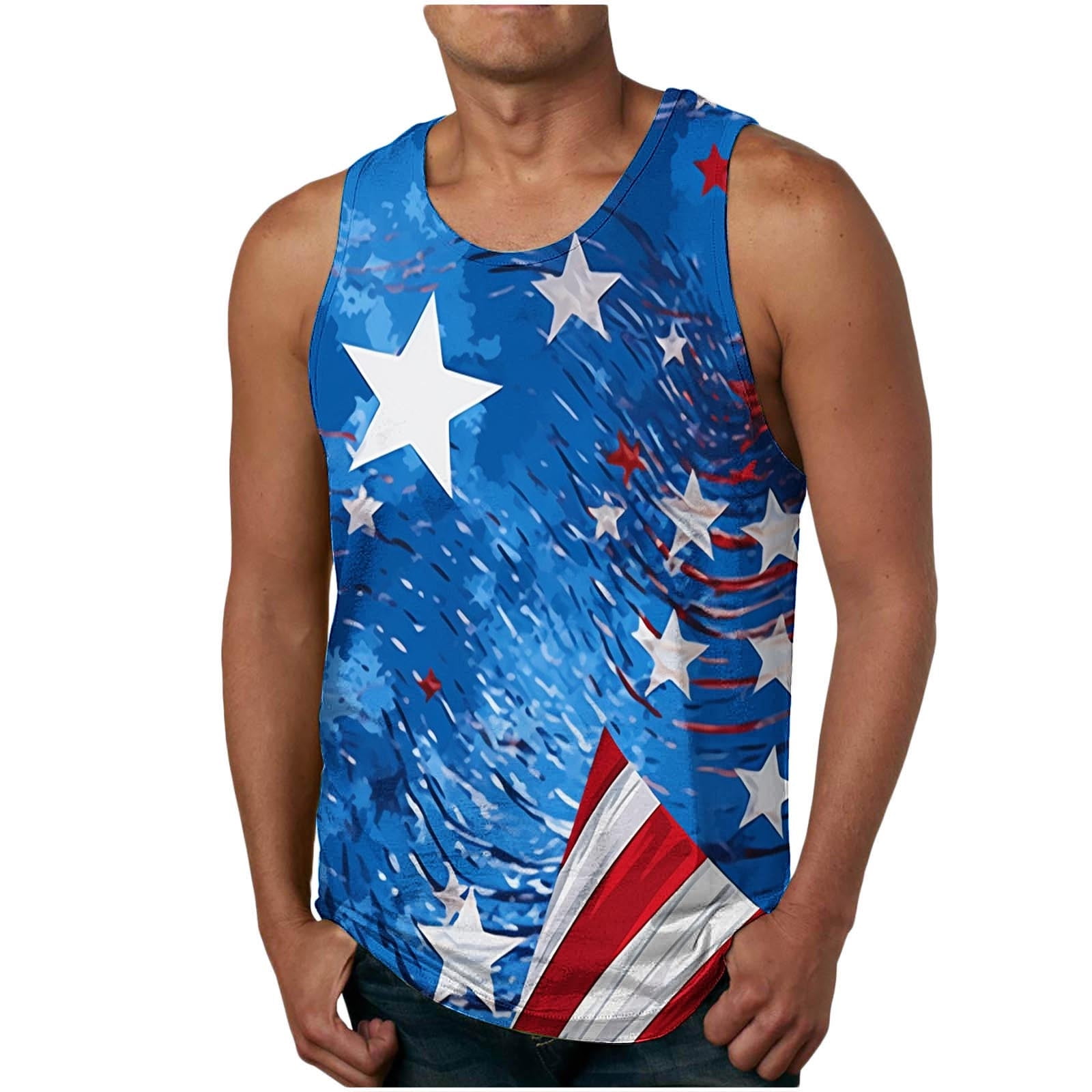 snilers 4th of July Tank Tops for Men American Flag Graphic Sleeveless ...