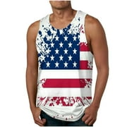 snilers 4th of July Tank Tops for Men American Flag Graphic Sleeveless Shirts Summer Running Athletic Swim Shirts