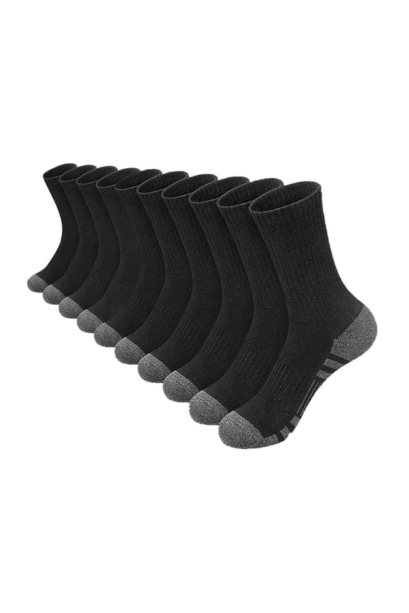 5 Pairs Mens Crew Socks Breathable Work Athletic Running Socks Soft Comfy Outdoor Sports Cushion Socks