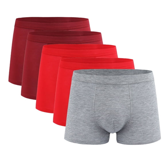 snilers 5 Pcs Mens Underwear Soft Stretch Boxer Brief Fashioh Solid Trunks Washable Reusable Underpants