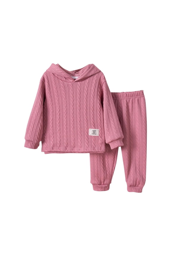 Baby Girl Clothes Casual Loose Long Sleeve Hoodie and Jogger Pants Sweatsuits 2 Piece Outfit Fashion Solid Texture Jogger Sets Fall Outfits 5 Years