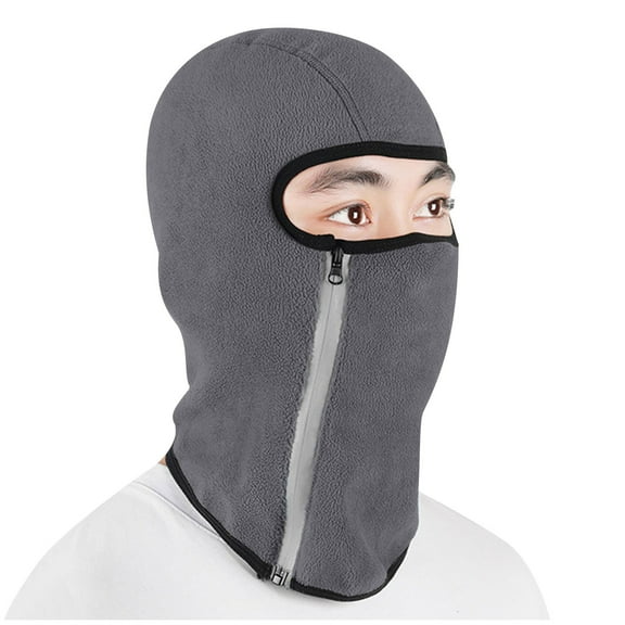 snilers Balaclava Face Mask Men Windproof Zipper Fleece Ski Mask Neck Warmer Soft Cozy Warm Winter Hat Under Helmet Liner Hoodie for Skiing Riding Climbing Hiking