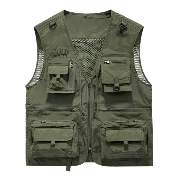 snilers Big and Tall Fishing Vest for Men Sleeveless Mesh Lining Quick Dry Jacket Photography Camping Waistcoat Loose Fit Outdoor Hiking Vest with Multi-Pockets Big Sale