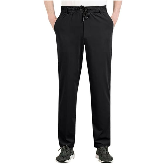 snilers Big and Tall Mens Dress Pants Elastic Waist Straight Leg Stretch Trousers Solid Color Formal Business Work Pants Baggy Golf Pants with Pockets XL-6XL