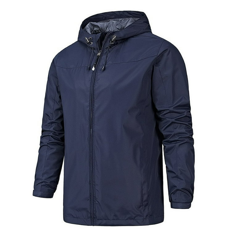 snilers Big and Tall Windbreaker Men Lightweight Windproof UV Outwear Relaxed Fit Fall Outdoor Travel Camping Jacket Workout Hiking Coat with Zip Pocket M 5XL Big Sale Walmart