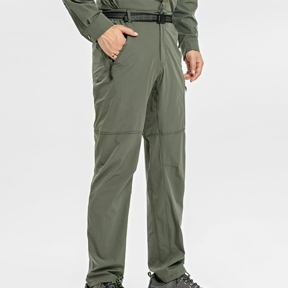 snilers Big and Tall Cargo Pants for Men Elastic Waist Straight Leg Hiking Pants Solid Color Travel Fishing Work Outdoor Pants with Pocket