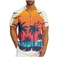 thumbnail image 1 of snilers Big and Tall Men's Shirts Button Down Collared Stretch Casual Tops Short Sleeve Summer Beach Hawaii 3D Graphic Print Blouses, 1 of 6