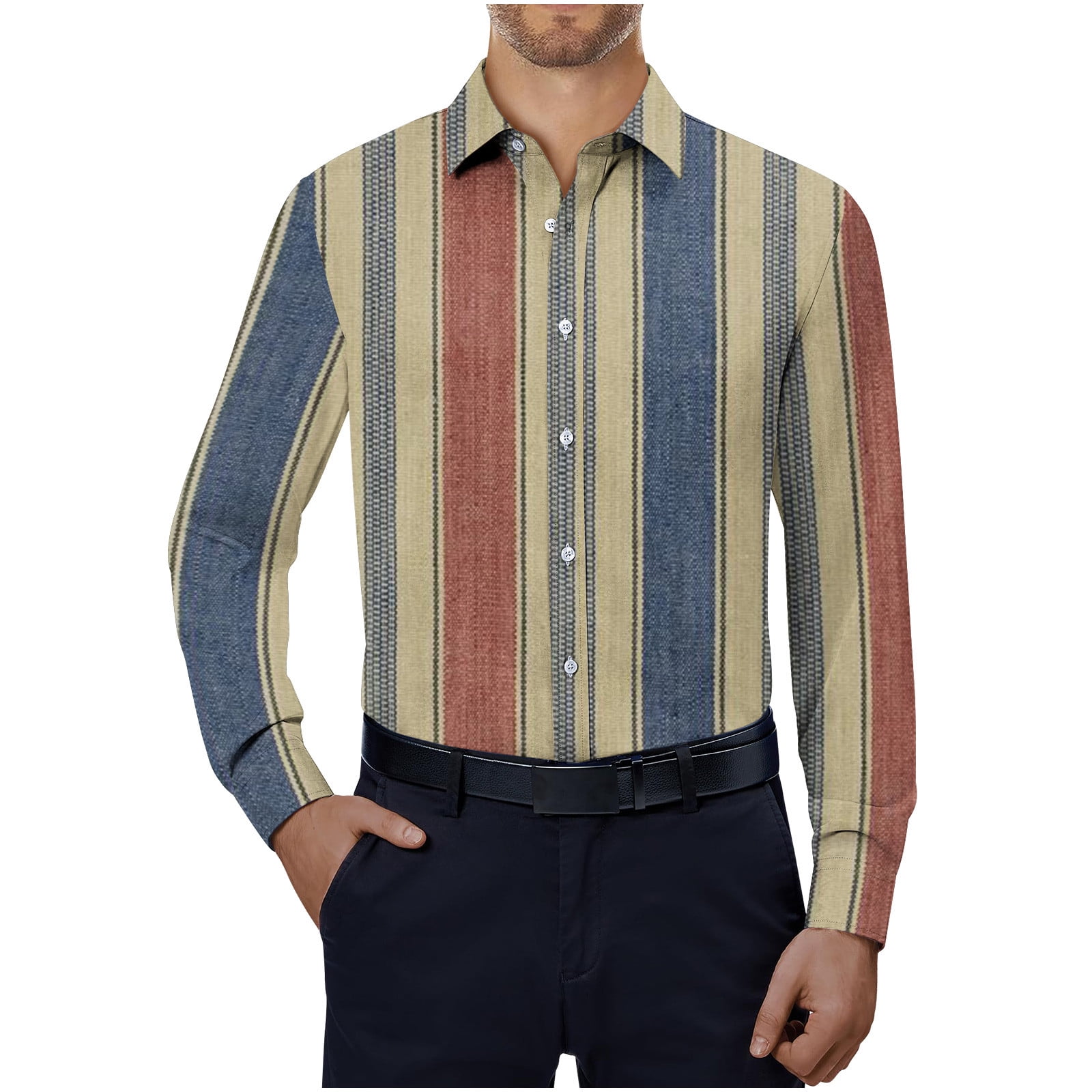 snilers Big and Tall Mens Dress Shirts Long Sleeve Button Down Lapel ...