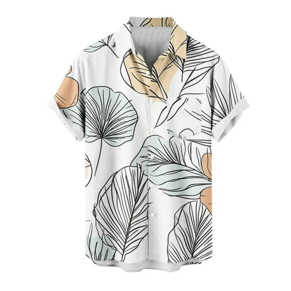 snilers Big and Tall Mens Hawaii Shirts Button Up Short Sleeve Turndown Blouses Loose Fitted Summer Beach Tops with Pocket