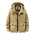 thumbnail image 1 of snilers Big and Tall Mens Jacket Button Up Hooded Fleece Lined Parka Jacket Baggy Thickened Overcoat Winter Warm Outwear with Pockets M-6XL, 1 of 3
