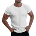 thumbnail image 1 of snilers Big and Tall Mens Muscle T Shirt Gym Workout Athletic Tee Shirt Ribbed Crewneck Short Sleeve Stretch Casual Sports Shirt Multicolour, 1 of 6