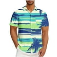 thumbnail image 1 of snilers Big and Tall Mens Shirts Stretch Button Down Collared Casual Tops Summer Beach Hawaii 3D Graphic Print Blouses, 1 of 6